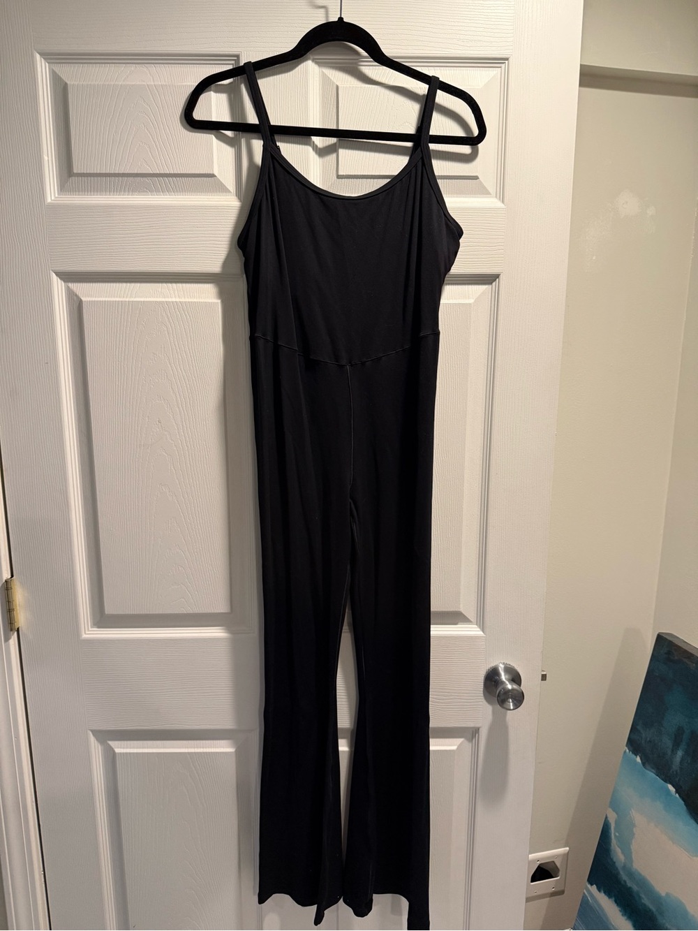 aerie Black Wide-Leg Spaghetti-Strap Jumpsuit